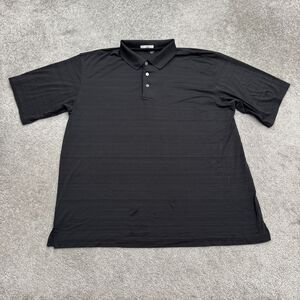 George Soot Stretch Polo Shirt Mens Large Black Short Sleeve Performance Golf